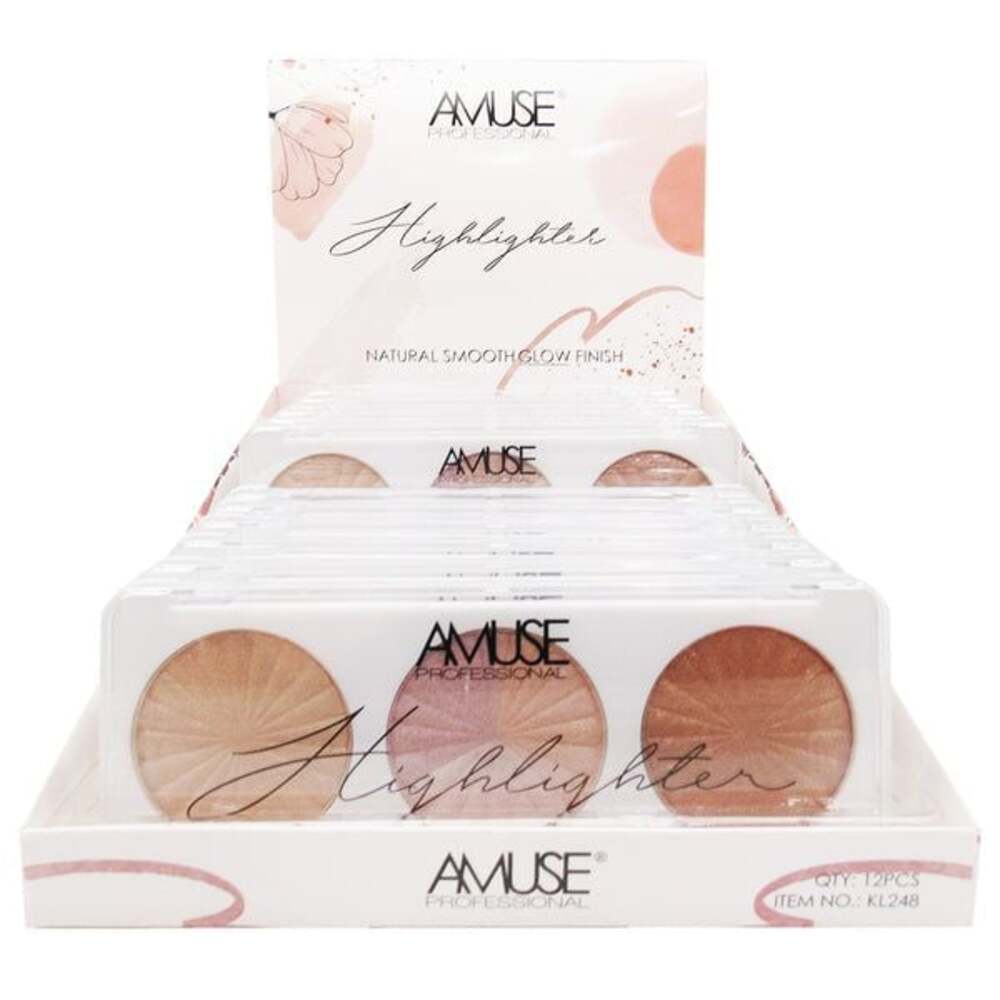 Amuse Professional 3 Color Highlighter Palette KL248(1 Pack)
